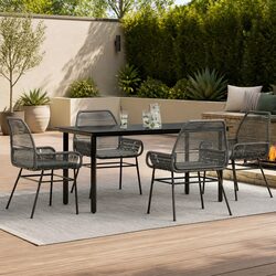 Compact and Stylish 5 Piece Grey Dining Set