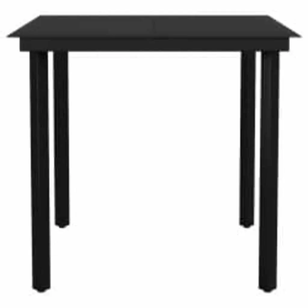Garden Dining Set Black 3 Piece Outdoor Furniture Patio Table Chairs Poly Rattan