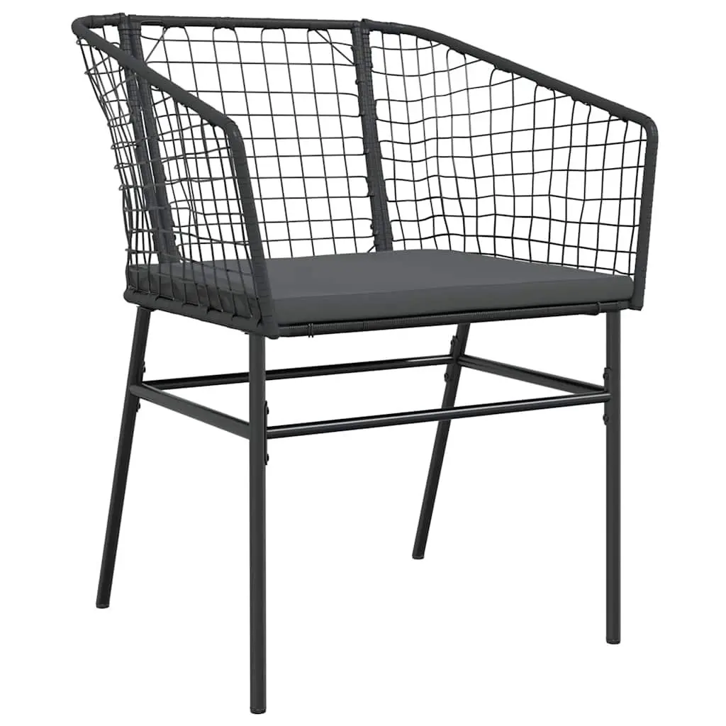 7 Piece Garden Dining Set Poly Rattan Glass Table Outdoor Patio Furniture Black
