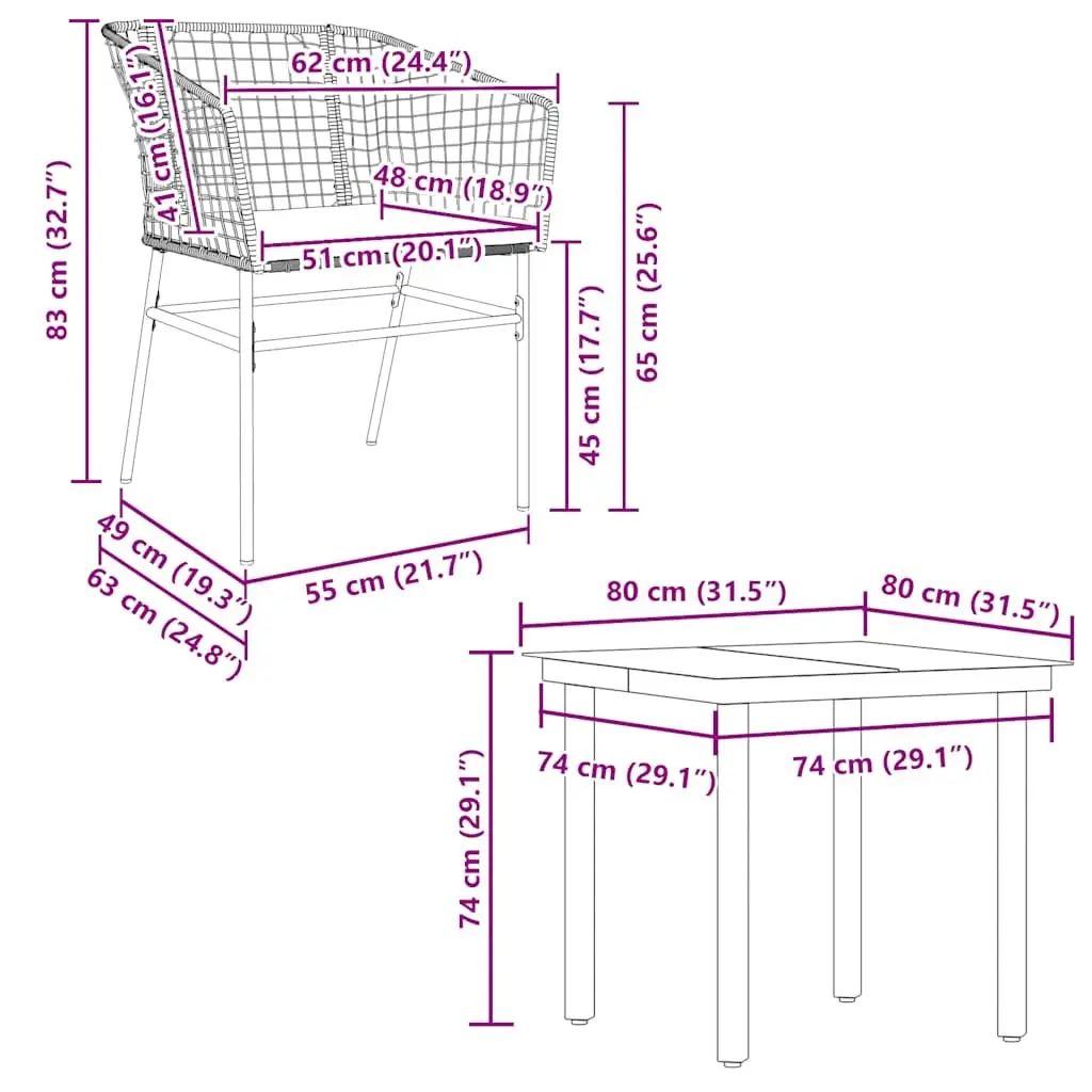 5 Piece Outdoor Dining Set Brown Cushioned Seating Tempered Glass Top Poly Rattan Garden Furniture