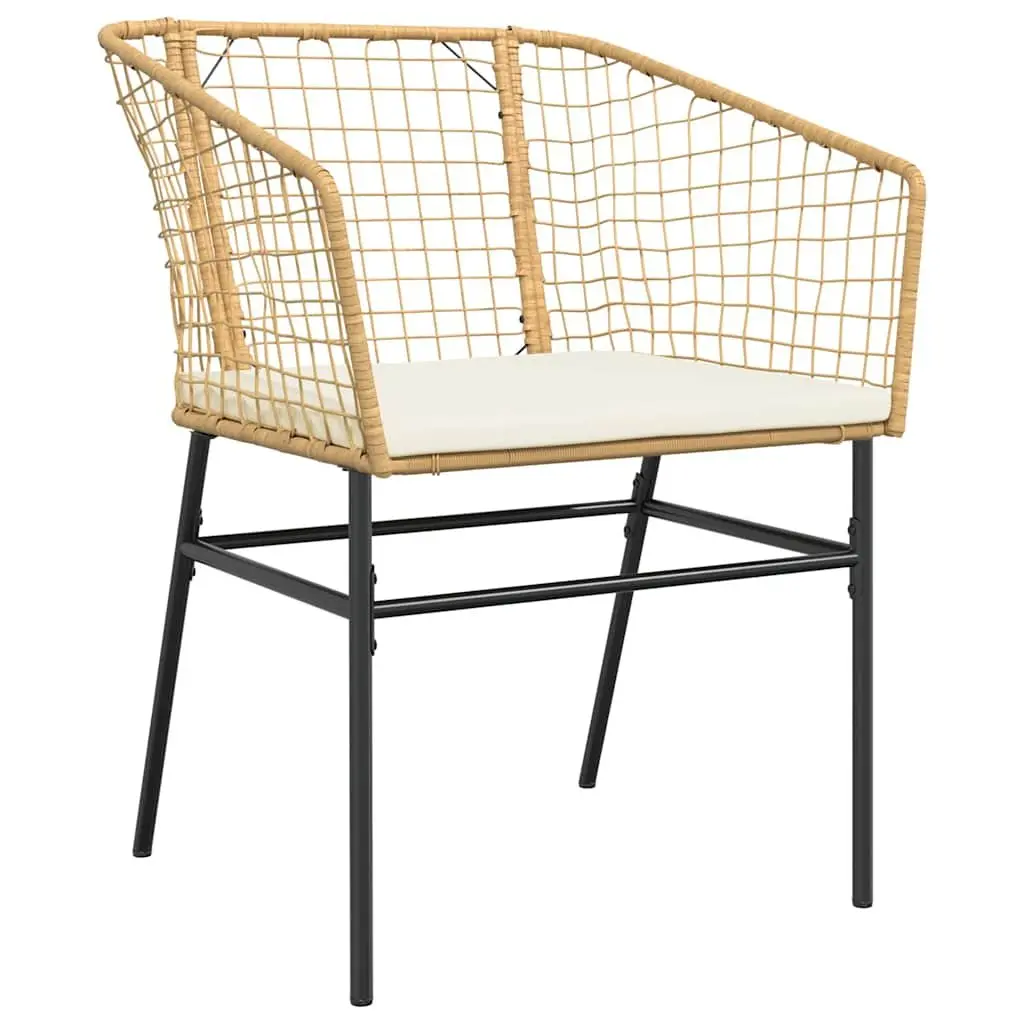 Brown Garden Dining Set 5 Piece Outdoor Patio Furniture Glass Table Cushions
