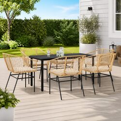 Concise 7 Piece Outdoor Dining Set for Garden Use