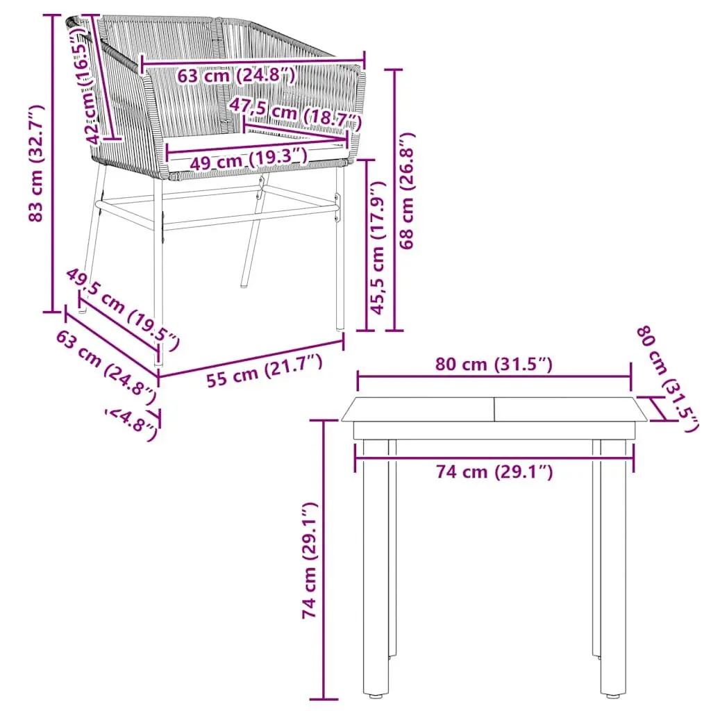 Garden Dining Set with Cushioned Chairs
