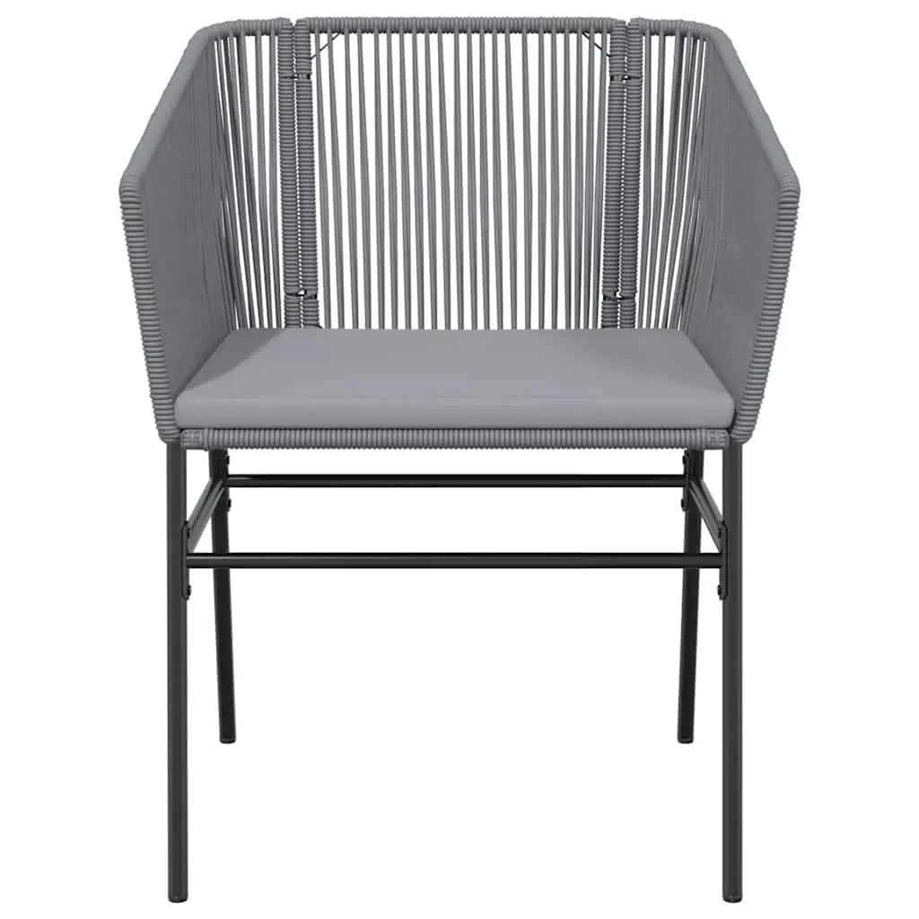 Garden Dining Set 5 Piece Outdoor Furniture Grey Poly Rattan Table Chairs
