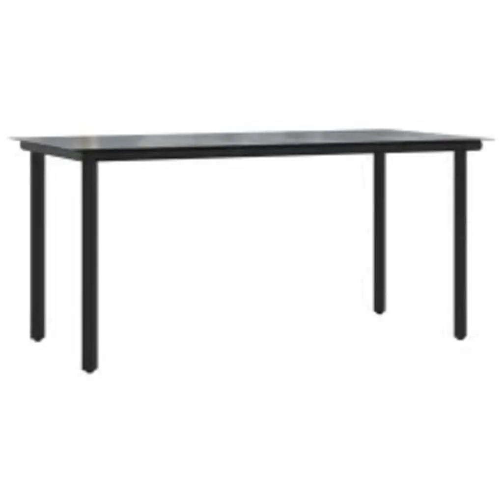 Garden Dining Set 5 Piece Outdoor Patio Furniture Grey Poly Rattan Glass Table