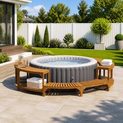 Your Ideal Hot Tub Surround - Ø255cm Brown Solid Wood