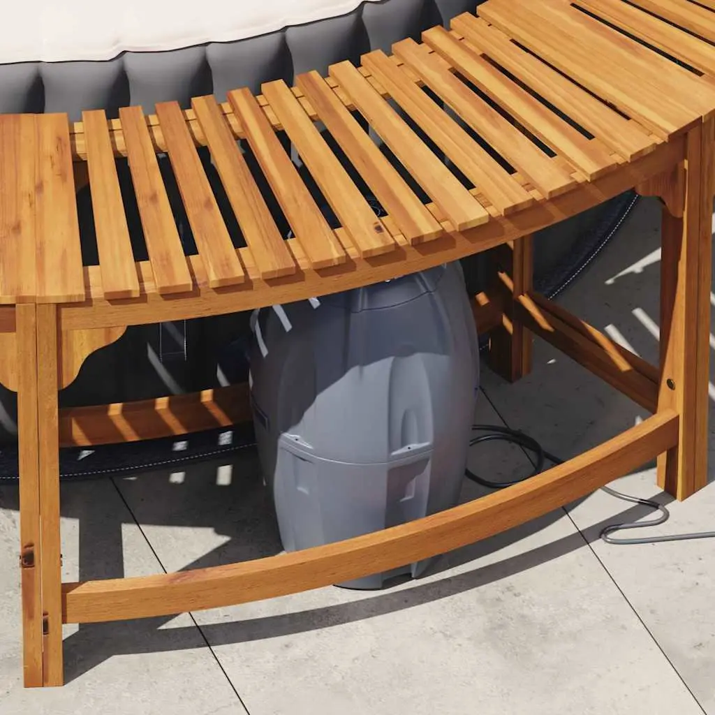 Hot Tub Surround Brown 275cm Circular Solid Wood Outdoor Spa Deck