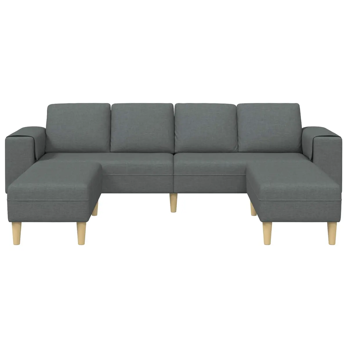 Modern Living Room Couch 3 Piece Set Grey Polyester Upholstery Foam Cushion