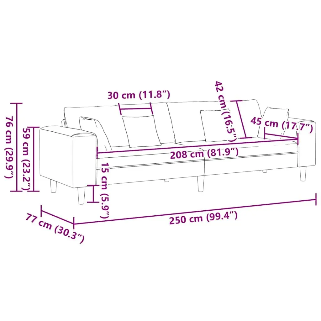 Modern Black Velvet Sofa Contemporary Living Room Furniture with Spring Cushion