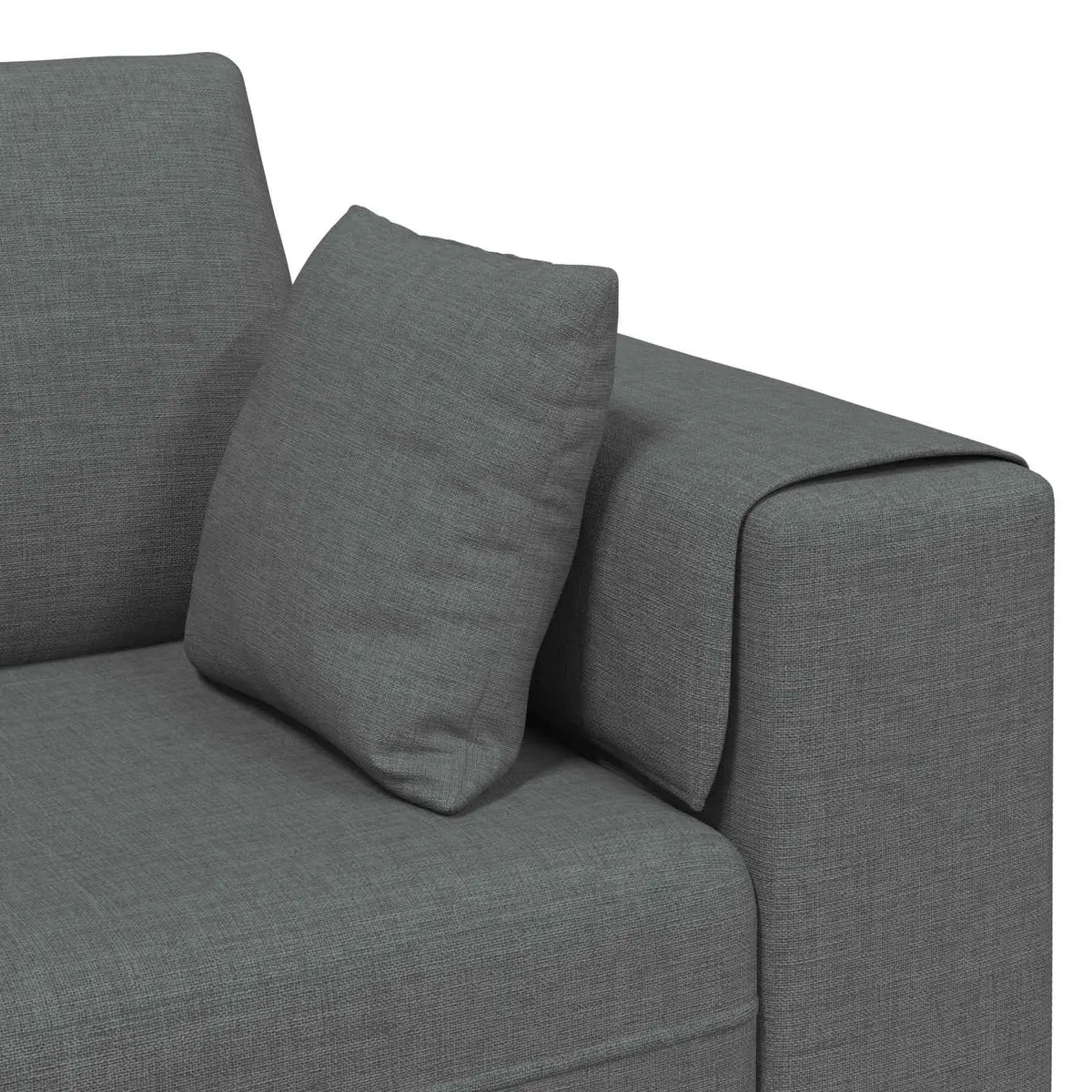 Modern Grey Fabric Sofa 3-Piece Set with Cushions Living Room Furniture