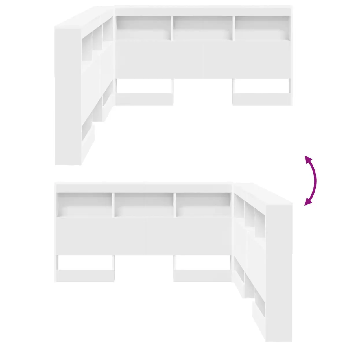 140 cm Storage Headboard with Charging Feature
