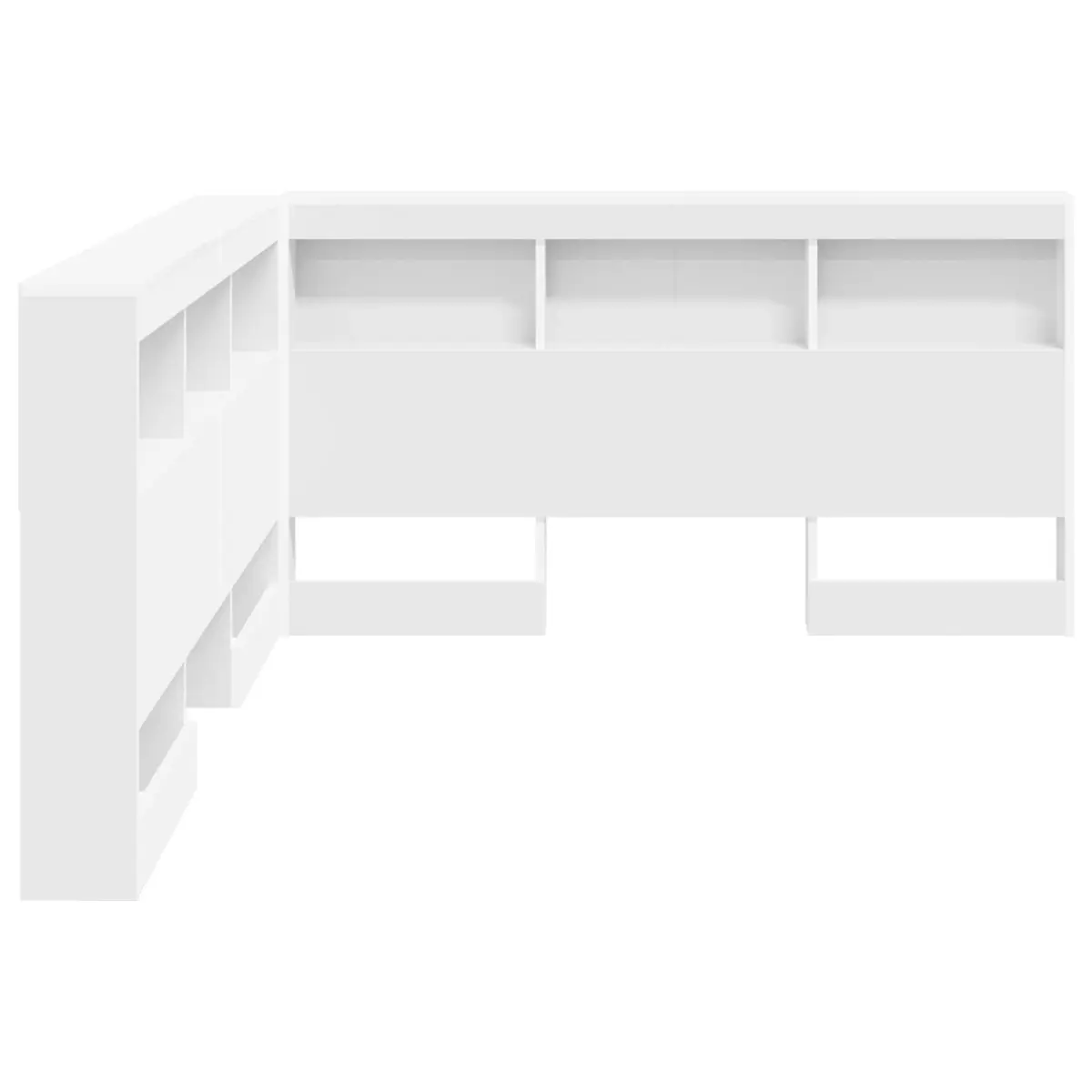 Storage Headboard with Shelves White 160cm Modern Bedroom Furniture Engineered