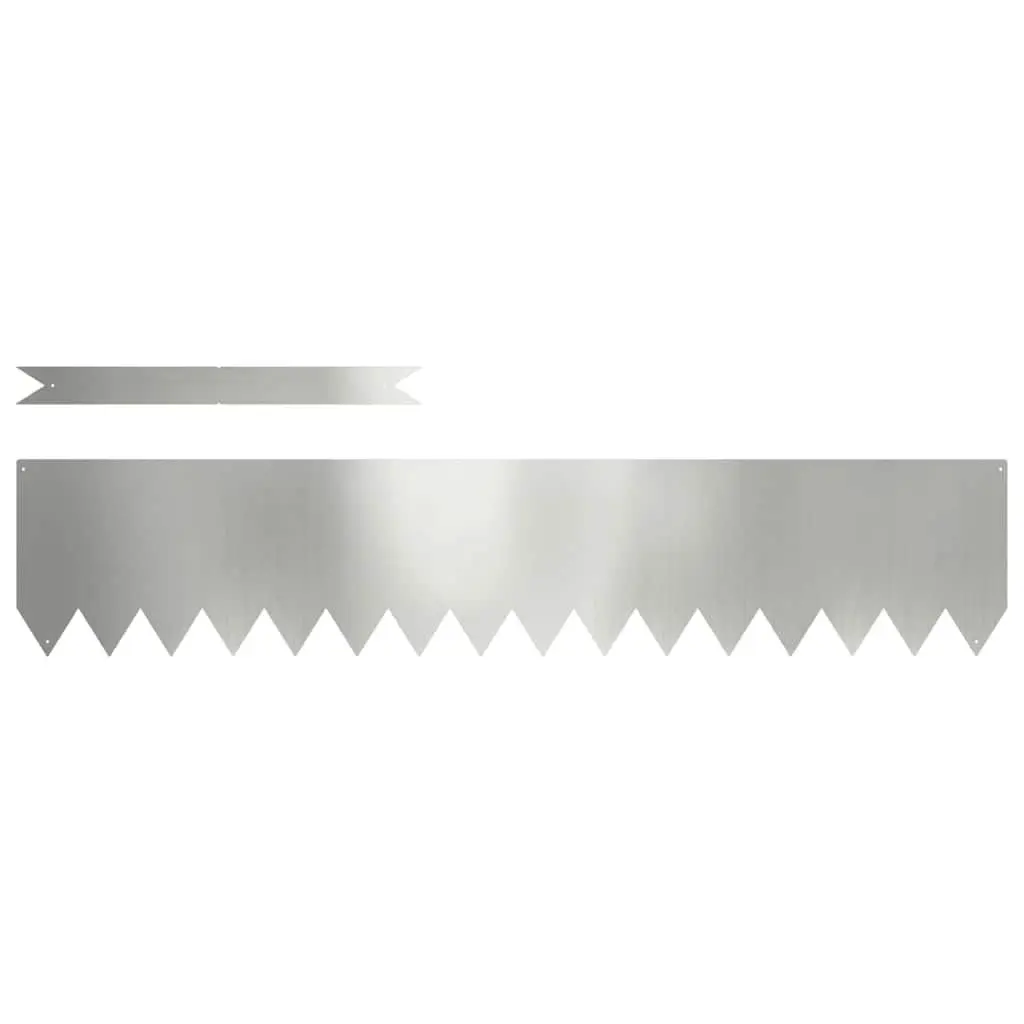 Garden Lawn Edging Silver 100 x 20 cm Weather-resistant Galvanised Steel Border
