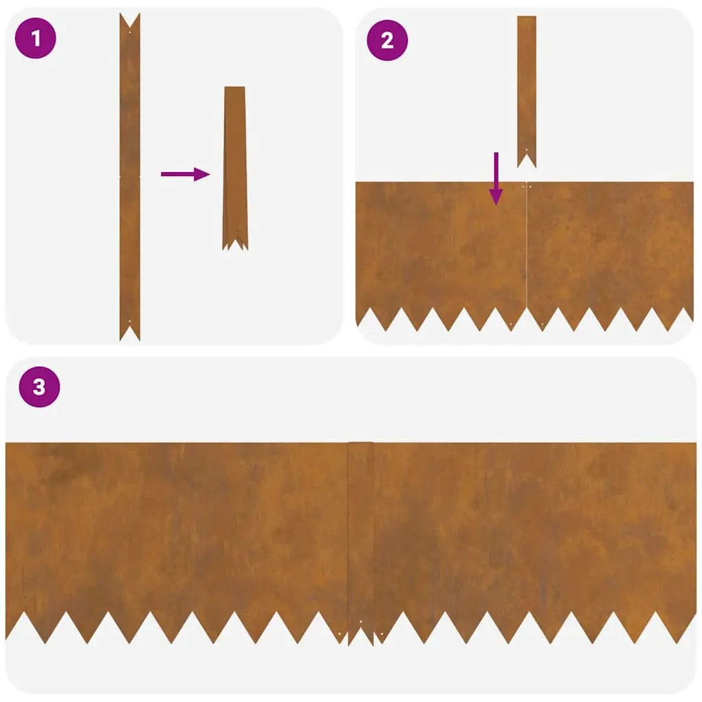 Garden Lawn Edging Rusty Brown 100 x 30 cm Weather-resistant Steel Border