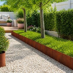 50 Pcs Lawn Edging in Rusty Brown, Weathering Steel