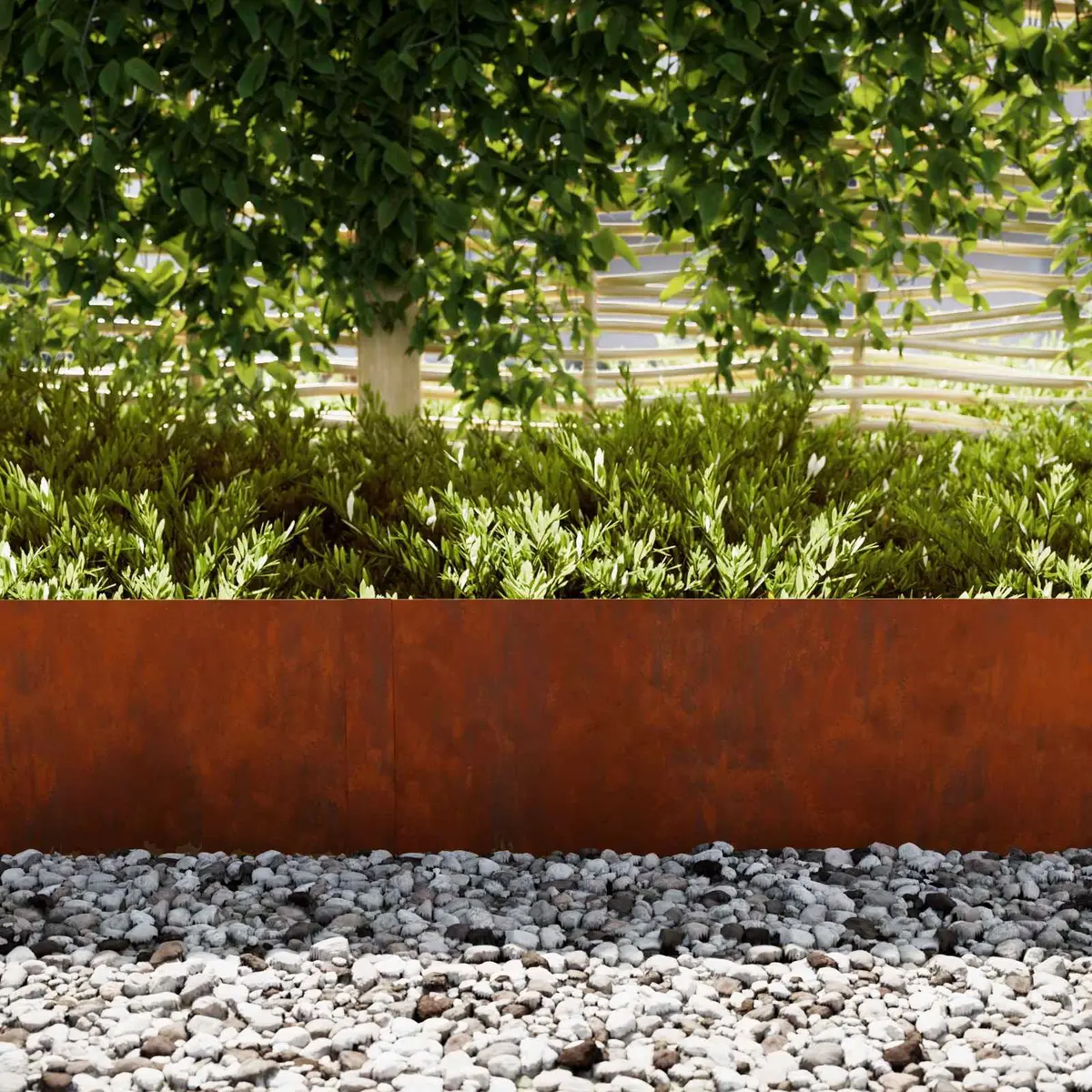 Garden Lawn Edging Brown 50 Piece Weathering Steel Rusty Border Fencing