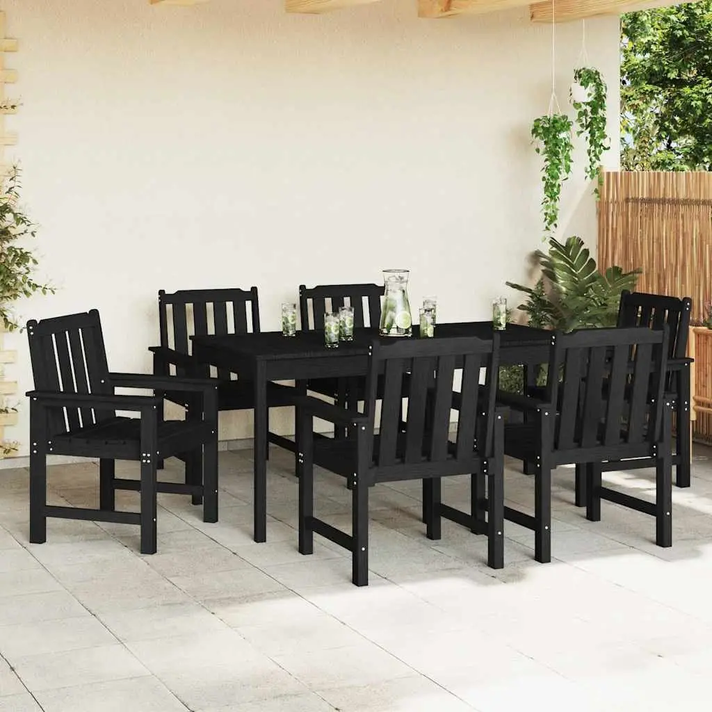 Outdoor Garden Chair Set Black 65.5x59x88cm Modern Seating