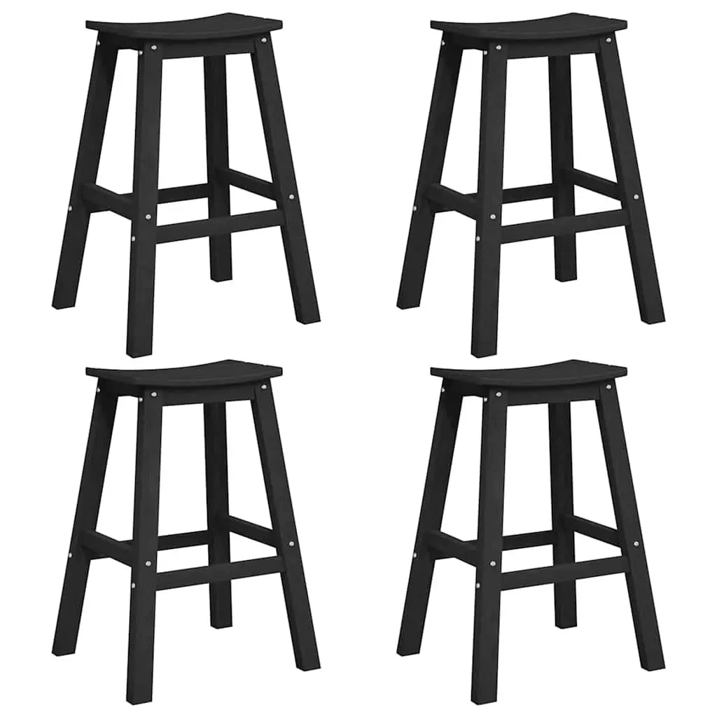 Garden Bar Set 4 Piece Outdoor Patio Furniture Black Minimalist Design