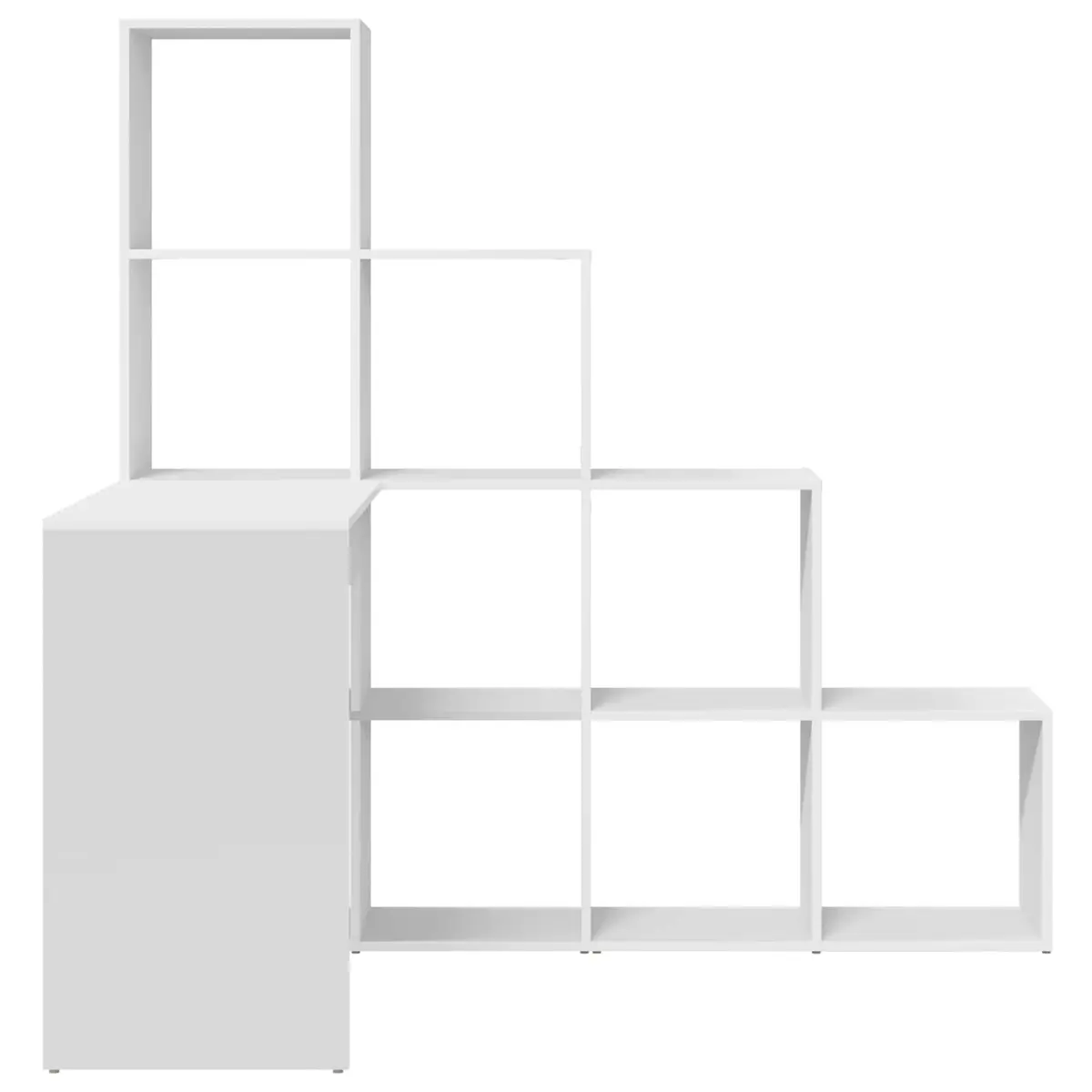 Corner Desk White Engineered Wood Space Saving with Storage Shelves 1015cm x 1495cm x 1495cm