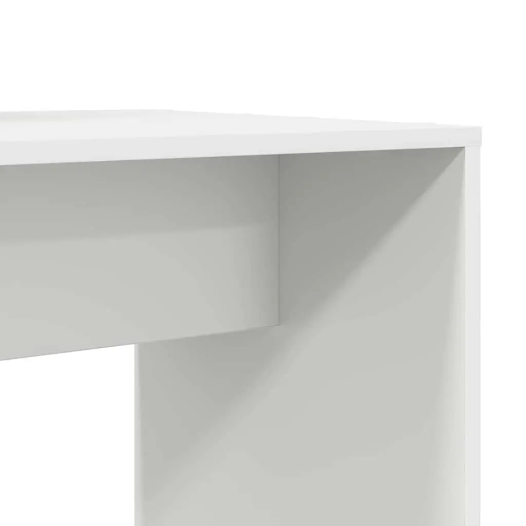 White Desk with Shelves Modern Office Furniture Large Work Surface