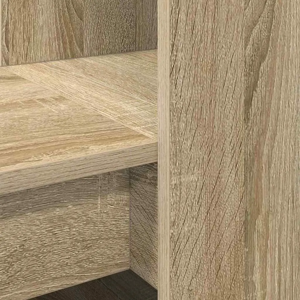 Writing Desk with Shelves Engineered Wood Office Furniture Brown 122x67x145cm