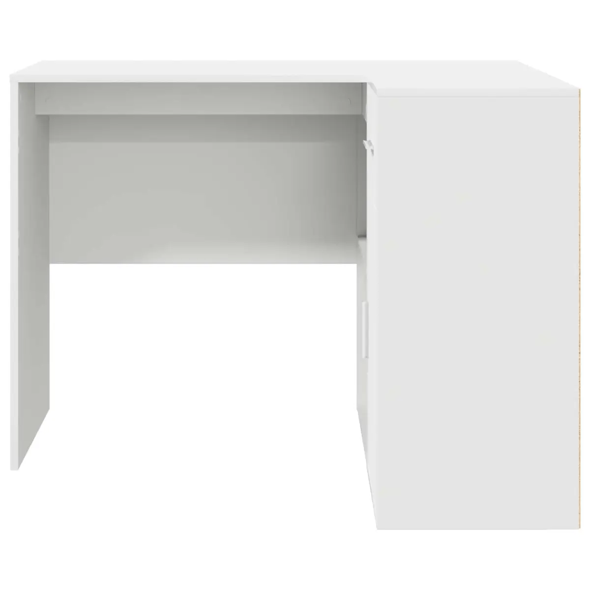 Corner Desk White 102 x 88 x 75 cm Modern Office Workstation with Drawer and Storage Compartments