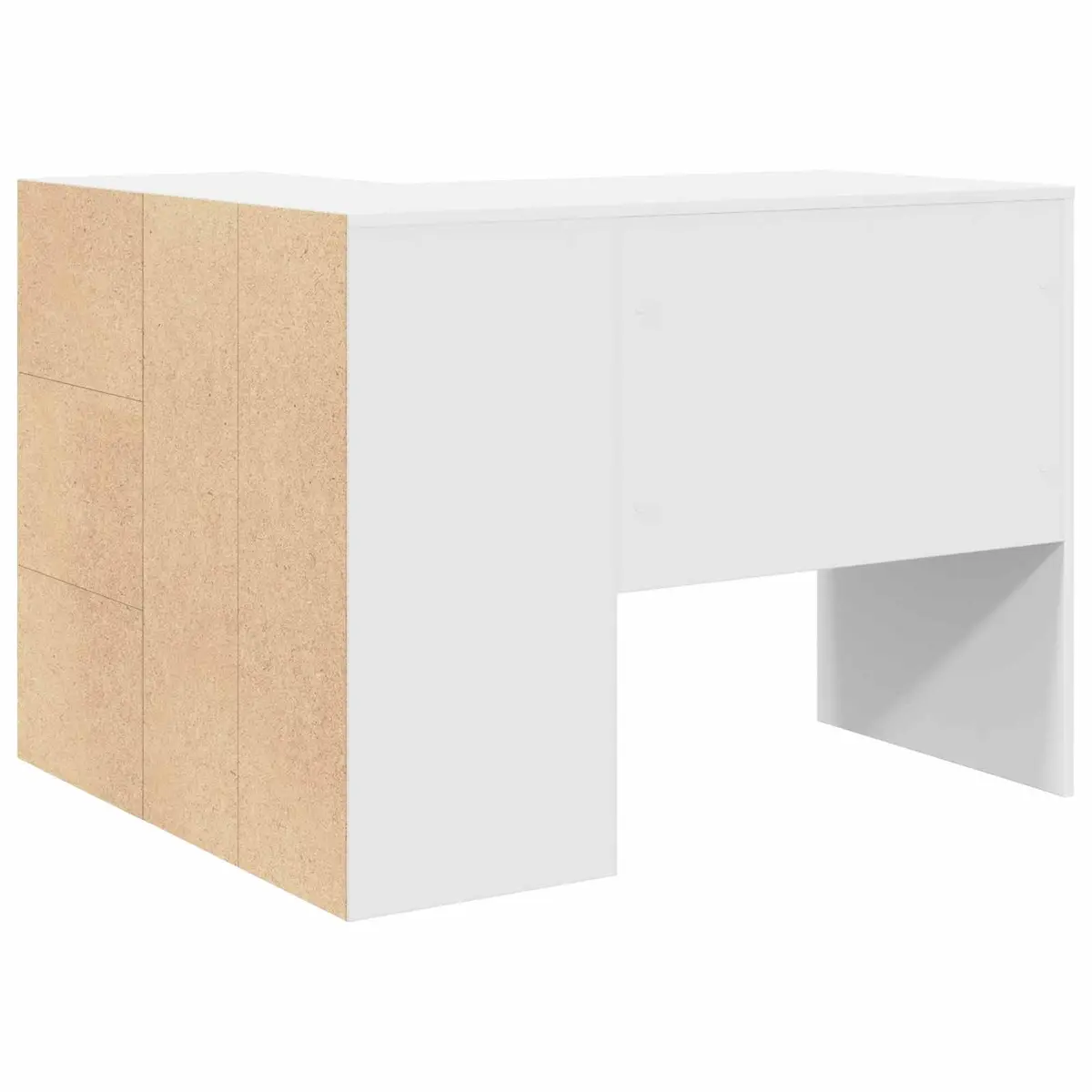 Corner Desk White 102 x 88 x 75 cm Modern Office Workstation with Drawer and Storage Compartments