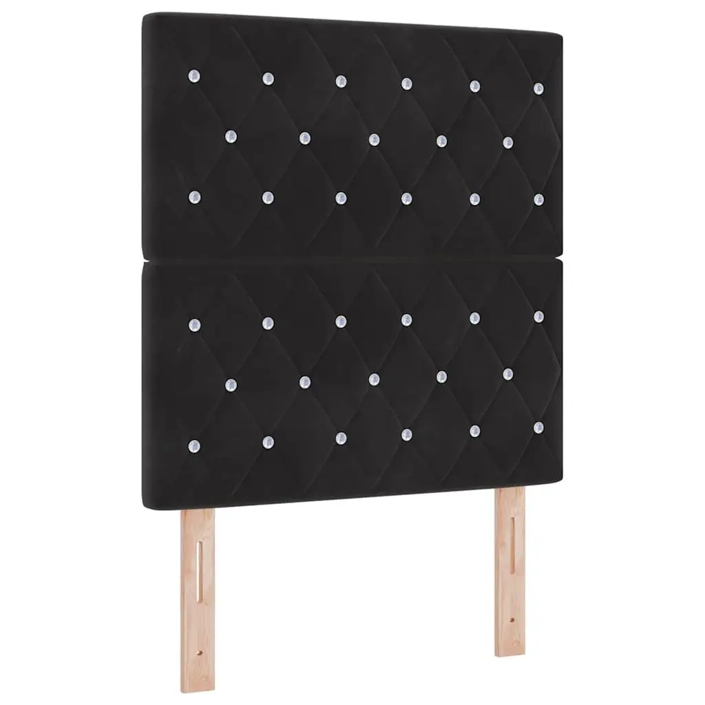 Headboard Black 80cm Modern Bedroom Velvet Upholstered Wall Mount Backrest