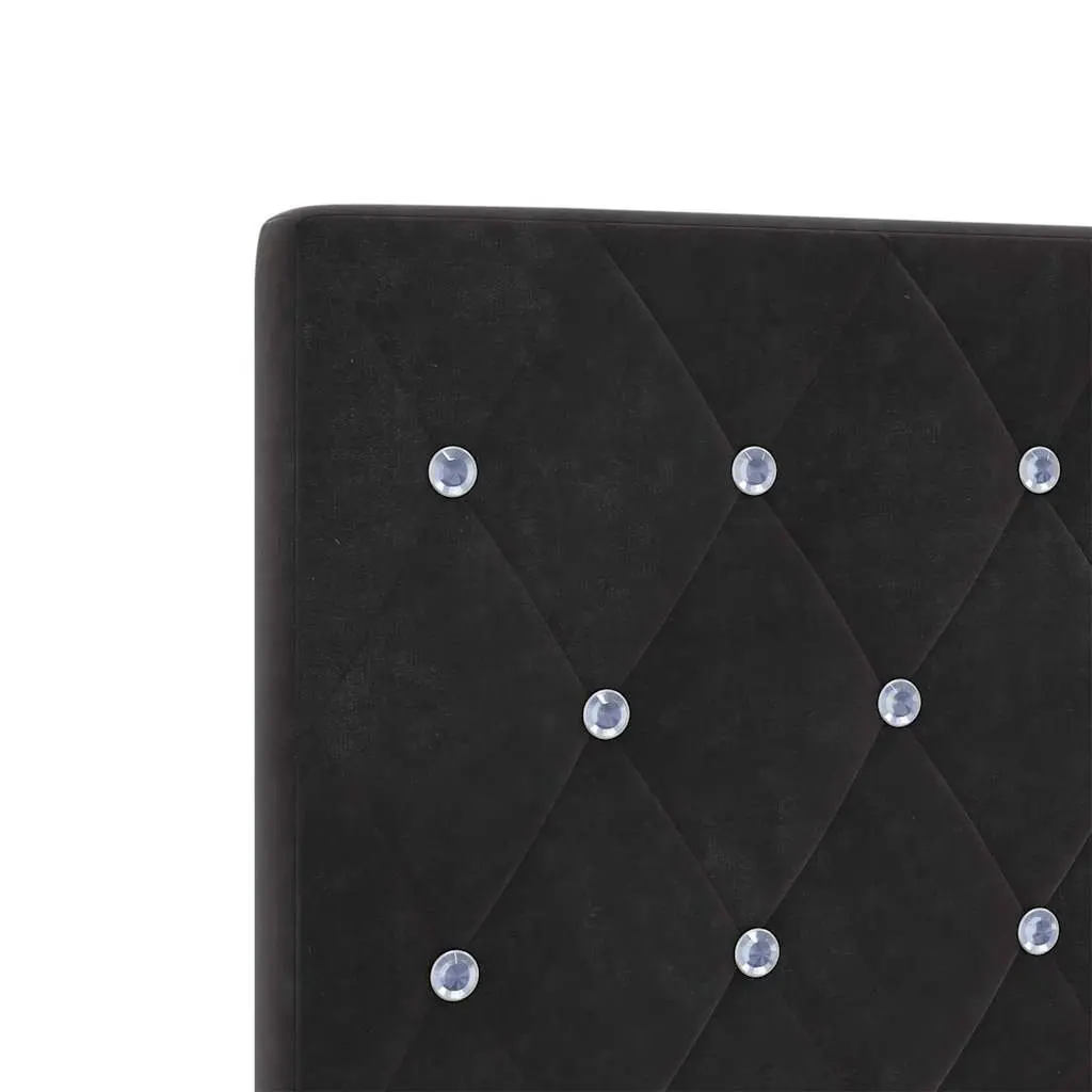 Headboard Black 80cm Modern Bedroom Velvet Upholstered Wall Mount Backrest