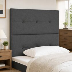 Height-Adjustable Headboard Grey 80cm Modern Bedroom Fabric Upholstered Design