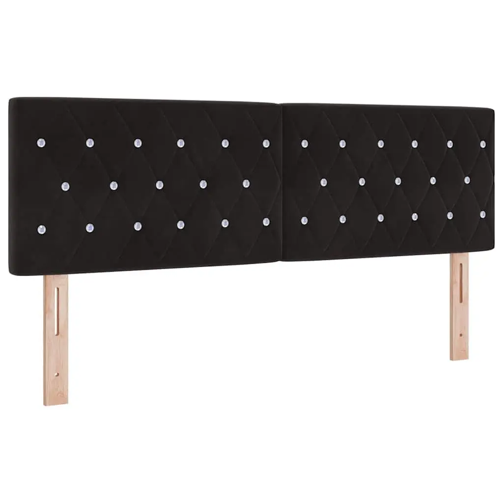 LED Headboard Black 160 cm Adjustable Height with RGB Strip Lights