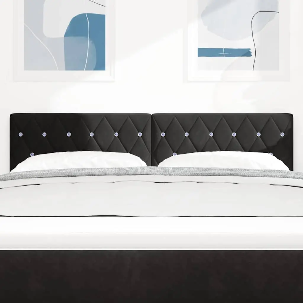 LED Headboard Black 160 cm Adjustable Height with RGB Strip Lights