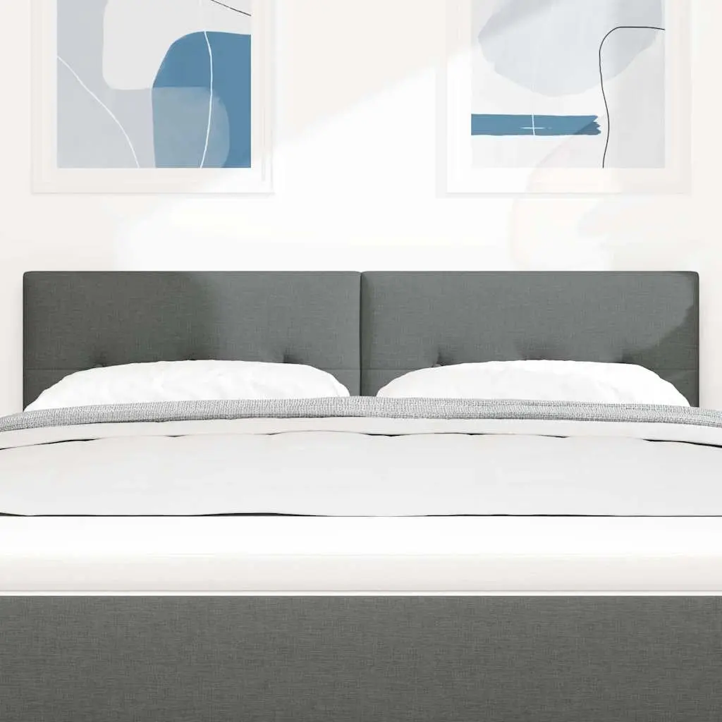 LED Headboard Grey Fabric 160cm Adjustable Height Integrated Strip Lighting