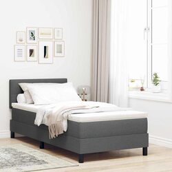 Concise and Comfortable Box Spring Bed with Adjustable Headboard