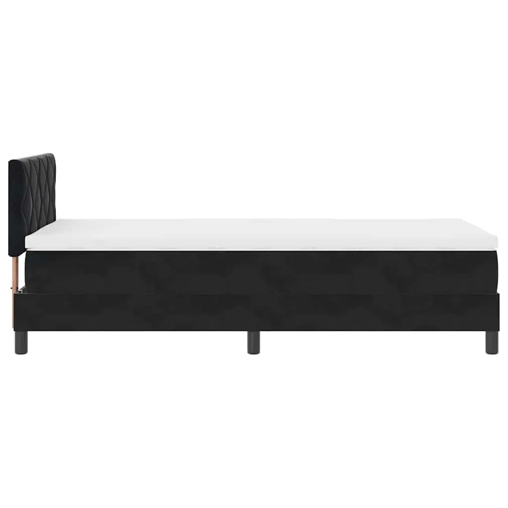 Box Spring Bed Black and White 107 x 203 cm Modern Bedroom Furniture Frame
