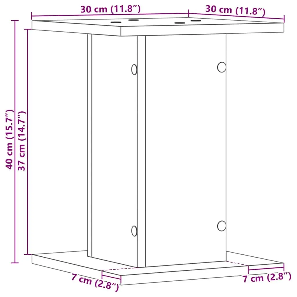 Plant Stand Black 30x30x40cm Modern Indoor Outdoor Display Holder 2 Piece