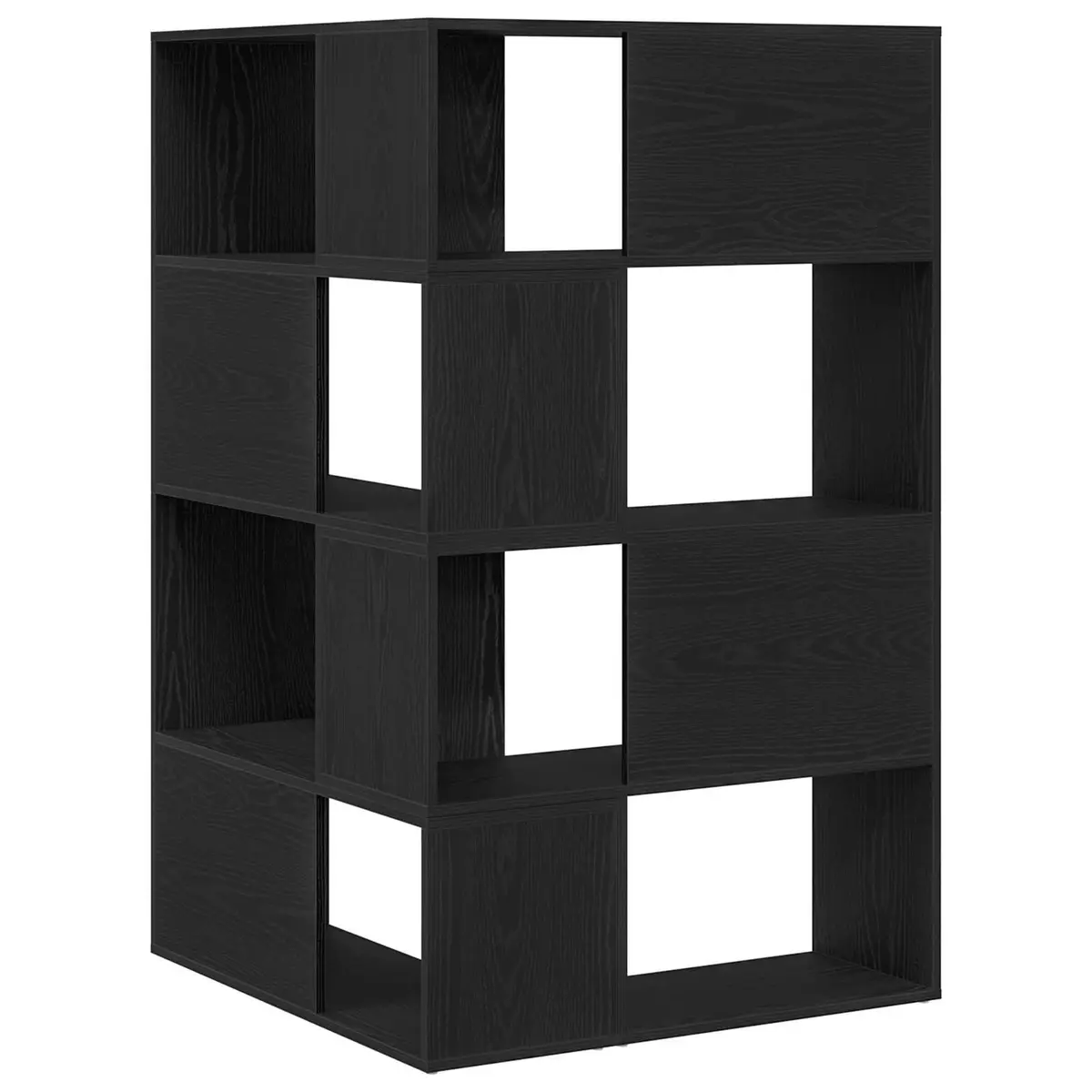 Engineered Wood Wardrobe Black Oak 85 x 85 x 140 cm 6-Tier Storage Cabinet