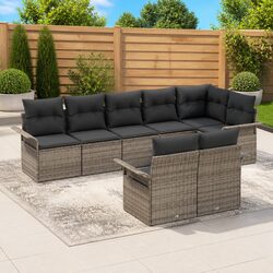 Grey 8-Piece Garden Sofa Set: Your Outdoor Oasis Awaits