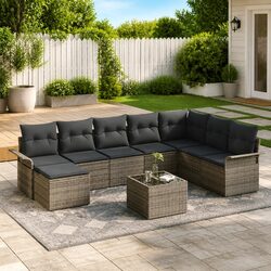 Concise and Stylish: 9-Piece Garden Sofa Set