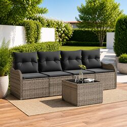 Concise Grey Modular Sofa Set for Outdoor Spaces