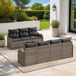 Compact Grey Outdoor Garden Sofa Set for Relaxation