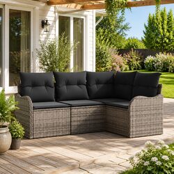 Concise Grey Modular Garden Sofa Set for Stylish Outdoor Living