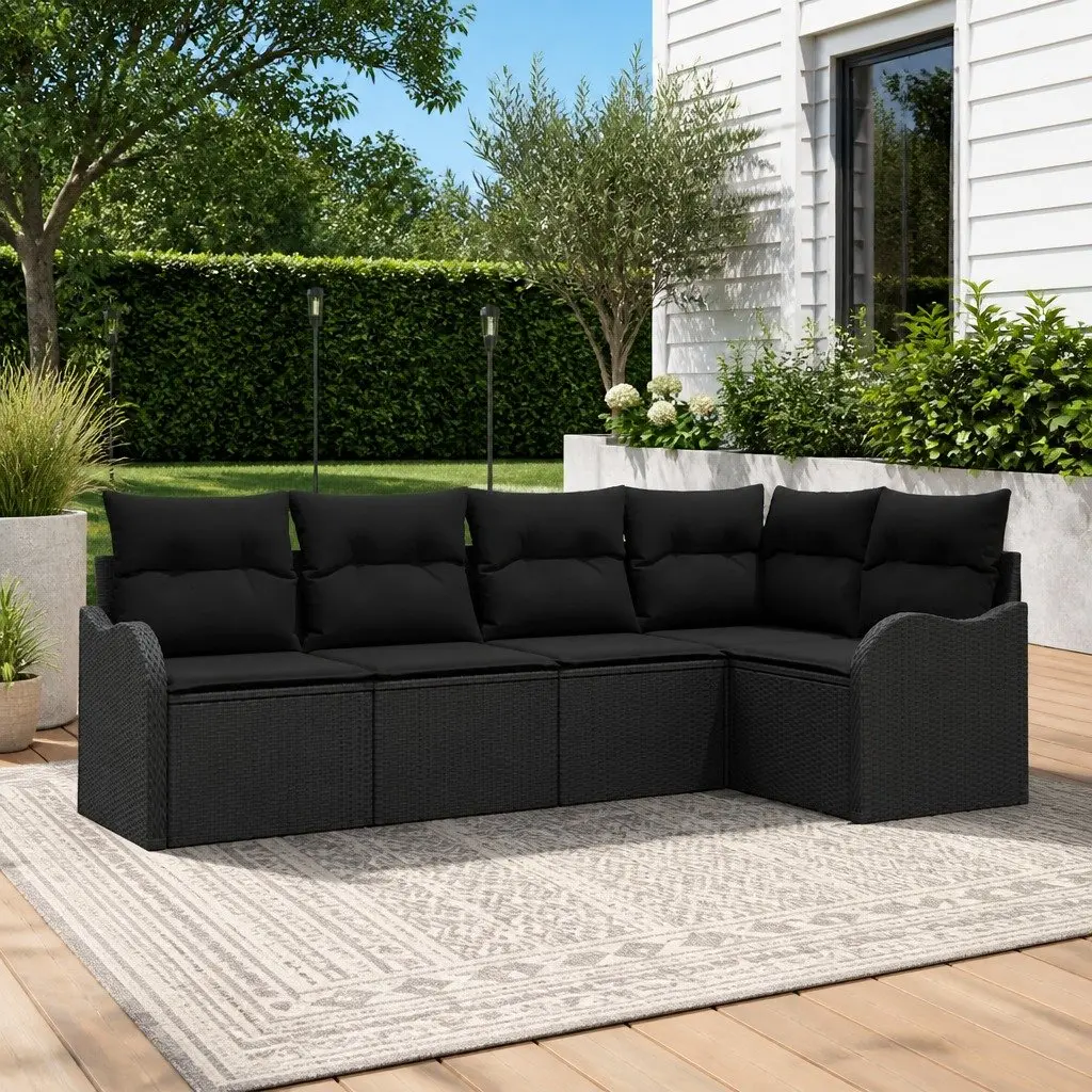 Black Garden Sofa Set for Outdoors