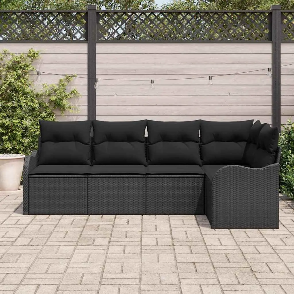 Black Garden Sofa Set for Outdoors