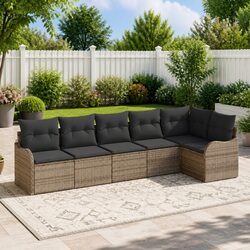 Compact Grey Poly Rattan Sofa Set for Outdoor Living