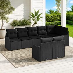 8-Piece Black Lounge Set: Perfect for Outdoors