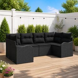 Concise 6-Piece Modular Garden Sofa Set for Outdoor Fun