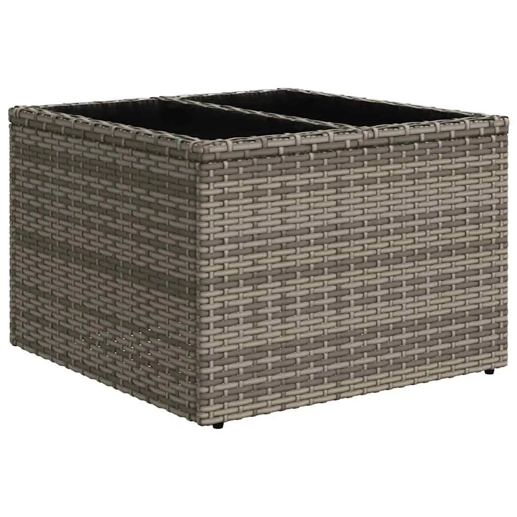 Garden Sofa Set 10 Piece Outdoor Furniture Grey Poly Rattan with Cushions