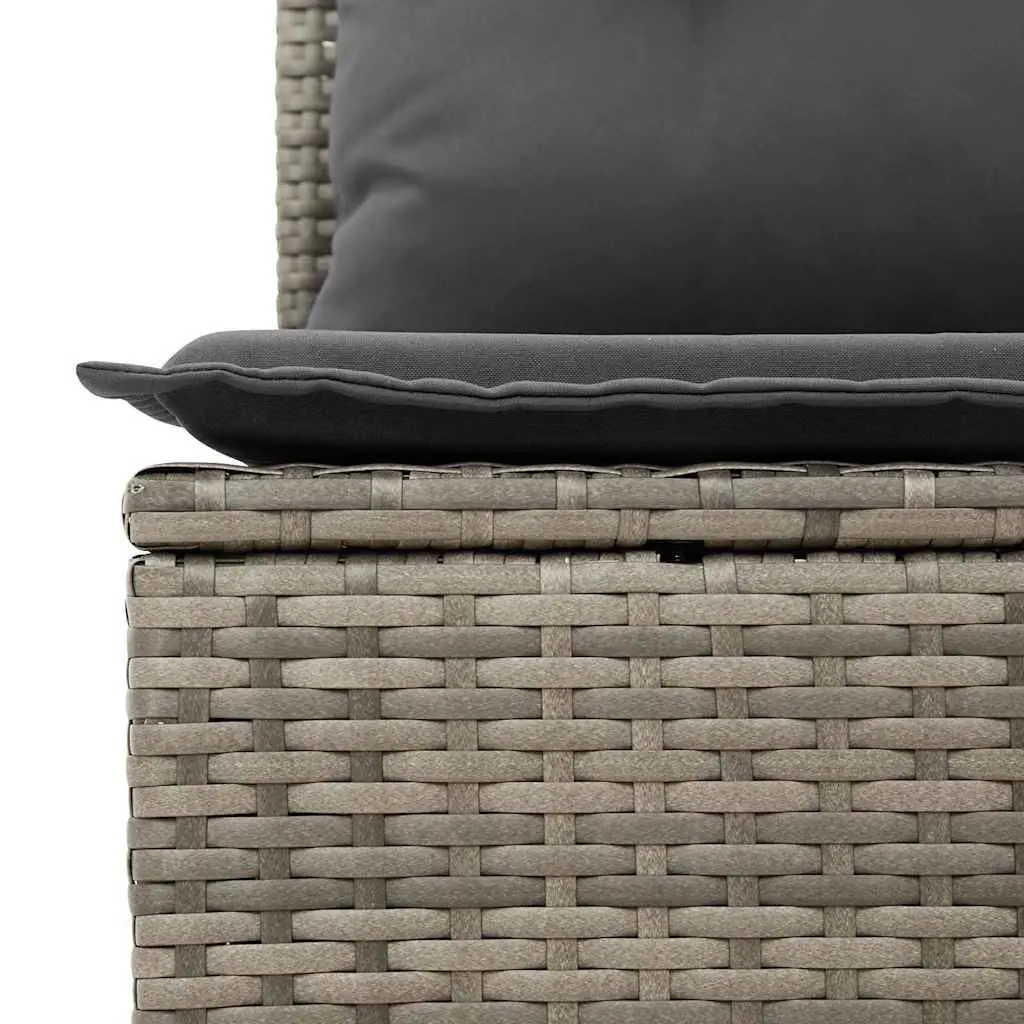 Garden Sofa Set 10 Piece Outdoor Furniture Grey Poly Rattan with Cushions