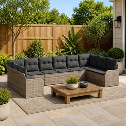 Compact and Durable Grey Sofa Set for Outdoors